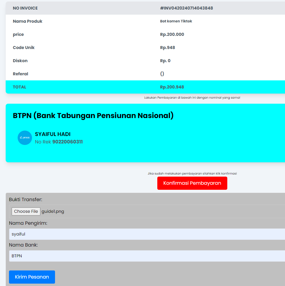 Langkah 6 - Upload Bukti